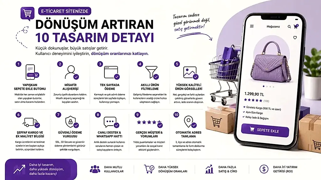 E-Ticaret Sitenizde Dönüşüm Artıran 10 Tasarım Detayı